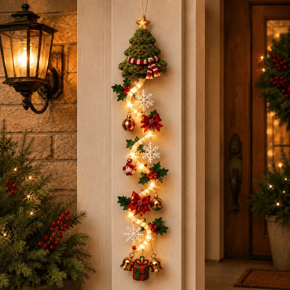 MerryCascade Glowing Christmas Door Hanger