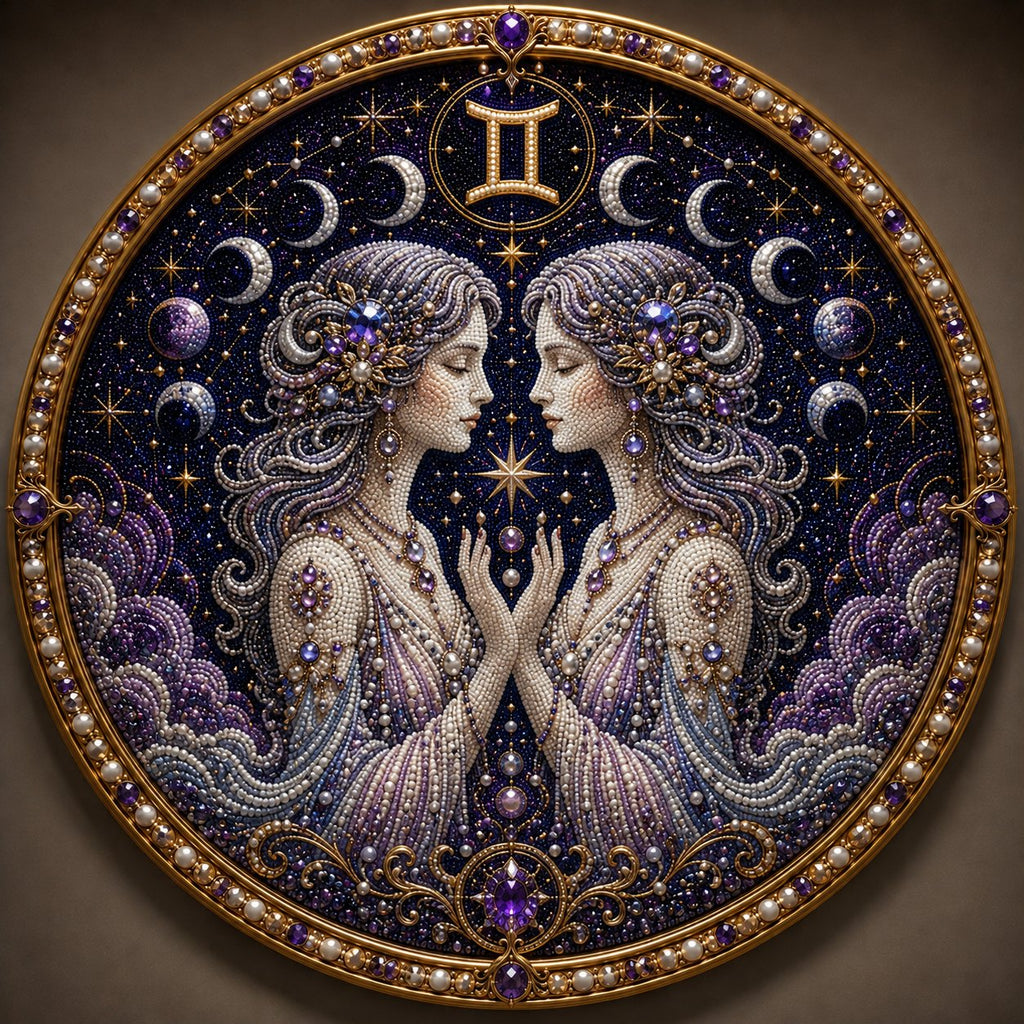 12 Zodiac Signs Diamond Pearl Art Kit – Celestial DIY Wall Decoration✨