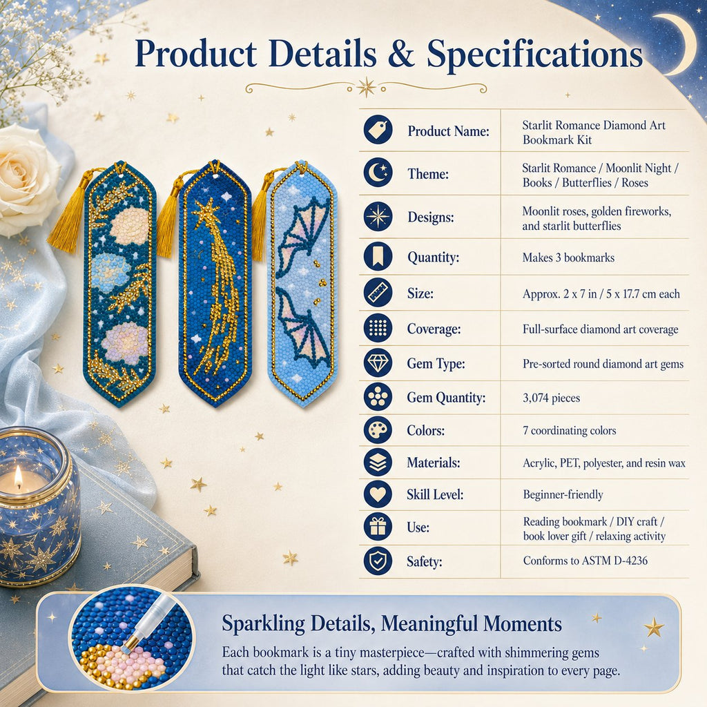 🌌Starlit Romance Diamond Art Bookmark Kit