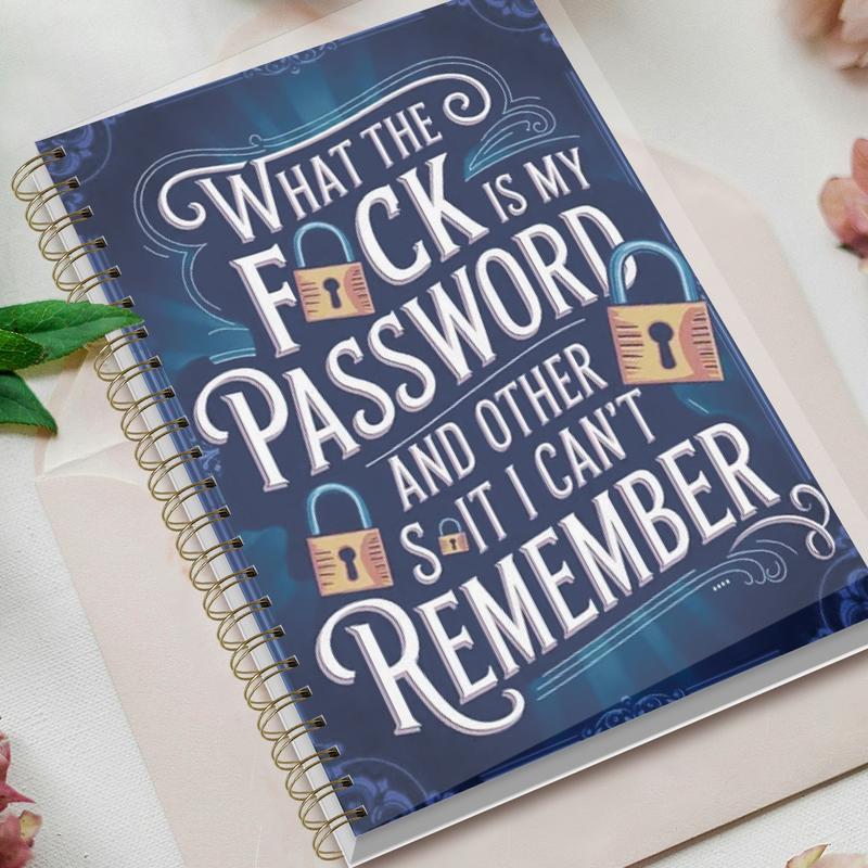 ⏰Sale last 4 hours: Save 49% - 📅Fun password notebook - Spiral bound with lock icons and fun security phrases✍️
