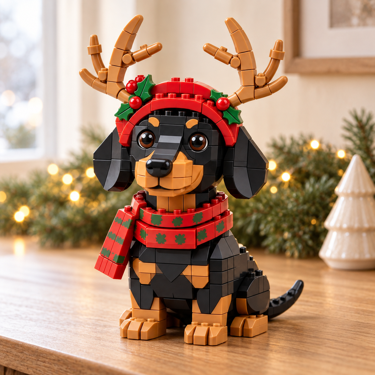 🔥LAST DAY 50% OFF ✨ Christmas Reindeer Dachshund Building Block Set