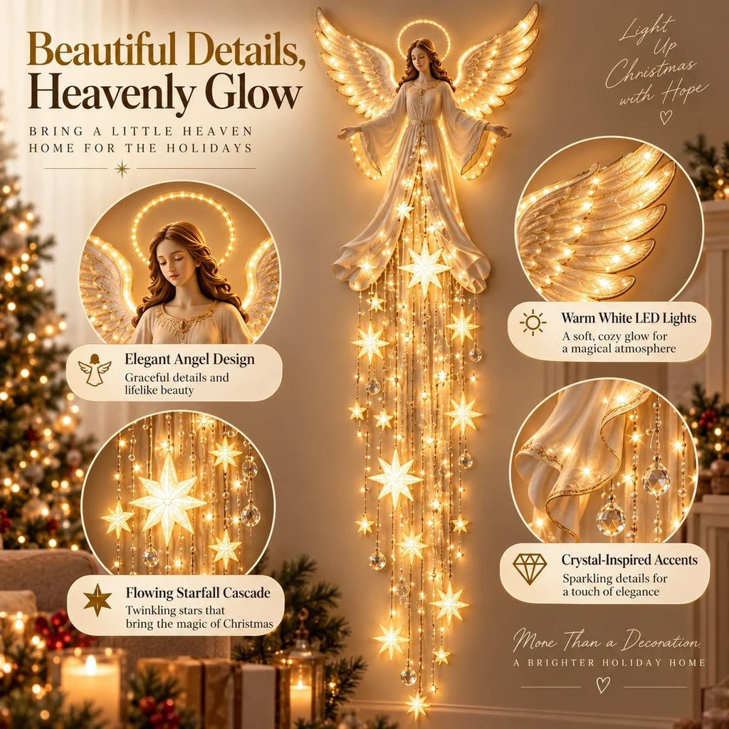 ✨Angel Blessing Starfall Wall LightTM – Heavenly Christmas Wall Decor