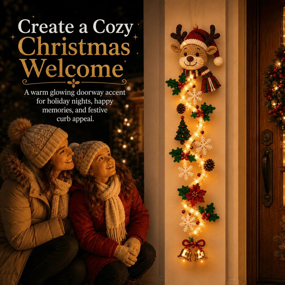 Christmas Tree - MerryCascade Glowing Christmas Door Hanger
