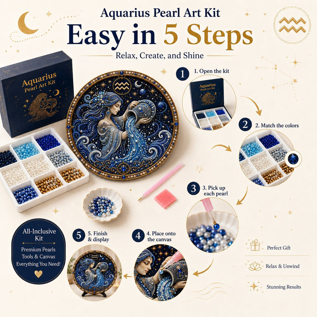 12 Zodiac Signs Diamond Pearl Art Kit – Celestial DIY Wall Decoration✨