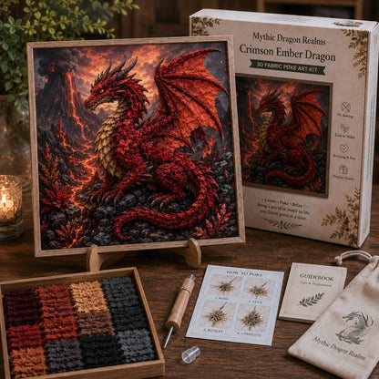 🐉 Mythic Dragon Realms 3D Fabric Poke Art Kit