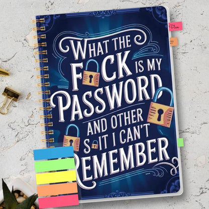 ⏰Sale last 4 hours: Save 49% - 📅Fun password notebook - Spiral bound with lock icons and fun security phrases✍️