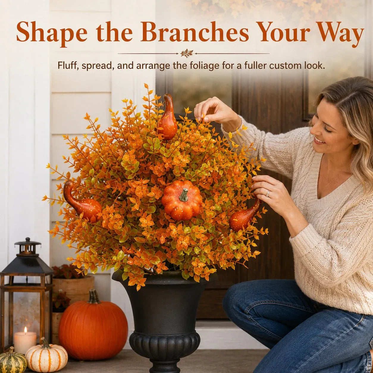 🔥 Artificial Fall Pumpkin Tree Stakes – Instant Autumn Porch Decor