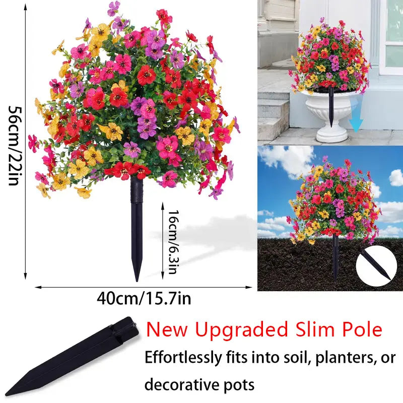 🔥 LAST DAY 50% OFF! 🏡💐Artificial Eucalyptus and Violet Ground-Insert Floral Decoration
