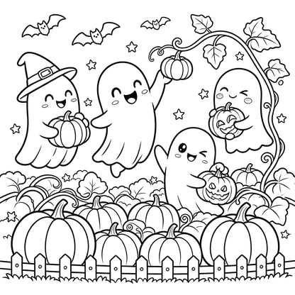 👻🎨Spooky & Cute Bold and Easy Coloring Book – A Whimsical Halloween Adventure(✨Hardcover)