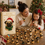 🐶24-Day Pug Advent Calendar 2026 – 24 Cute Pug Figurines Christmas Countdown