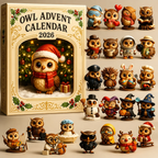 🦉2026 Owl Advent Calendar – 24-Day Christmas Countdown with Collectible Owl Figurines