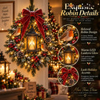 ✨Last Day 49% OFF✨🐦 A Robin Glow™ – Lighted Robin Christmas Wreath