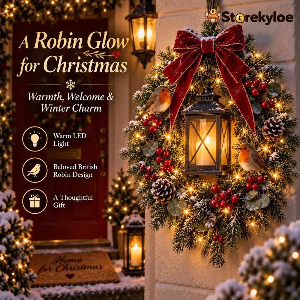 ✨Last Day 49% OFF✨🐦 A Robin Glow™ – Lighted Robin Christmas Wreath