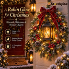 ✨Last Day 49% OFF✨🐦 A Robin Glow™ – Lighted Robin Christmas Wreath