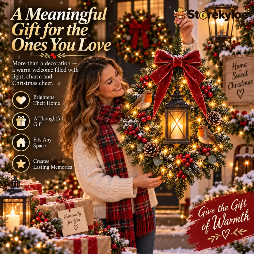 ✨Last Day 49% OFF✨🐦 A Robin Glow™ – Lighted Robin Christmas Wreath