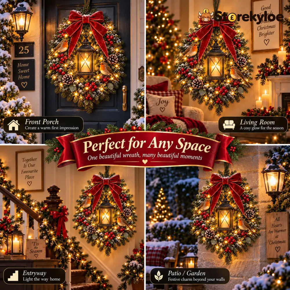 ✨Last Day 49% OFF✨🐦 A Robin Glow™ – Lighted Robin Christmas Wreath