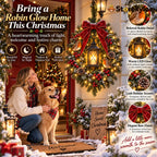 ✨Last Day 49% OFF✨🐦 A Robin Glow™ – Lighted Robin Christmas Wreath