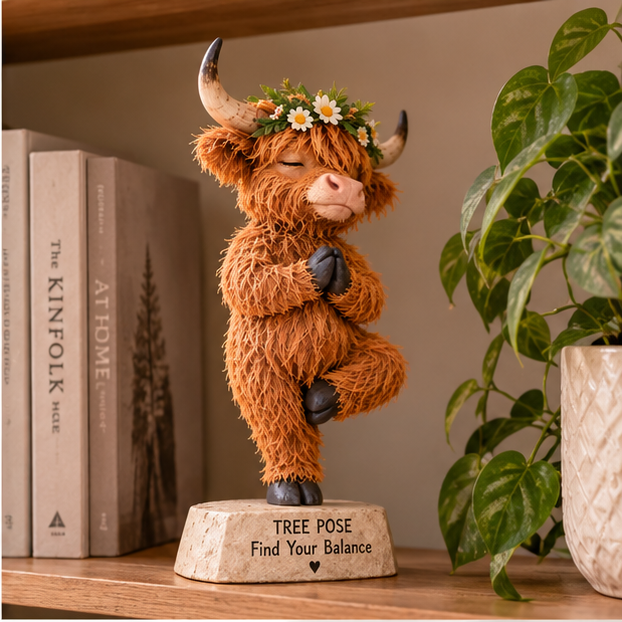 🧘 Find Your Balance – Meet Your Fluffy Little Highland Cow 🐮✨