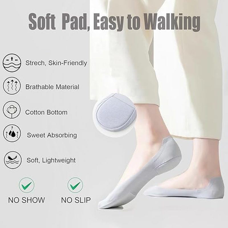 Breathable Women's Sneaker Socks – Low-Cut, Cushioned and Comfortable – Ideal for Everyday Wear, Sports & Flat Shoes