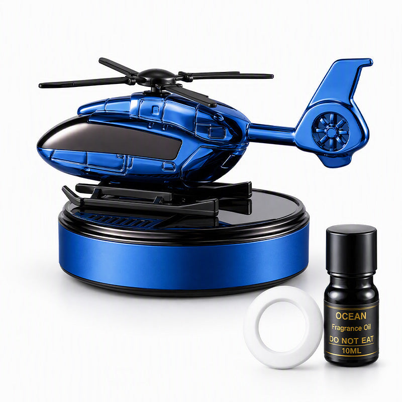 🚁 Solar Rotating Helicopter Car Air Freshener Camo Dashboard Aroma Diffuser