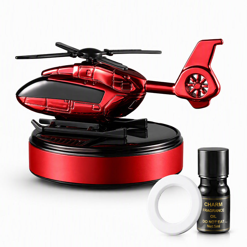 🚁 Solar Rotating Helicopter Car Air Freshener Camo Dashboard Aroma Diffuser