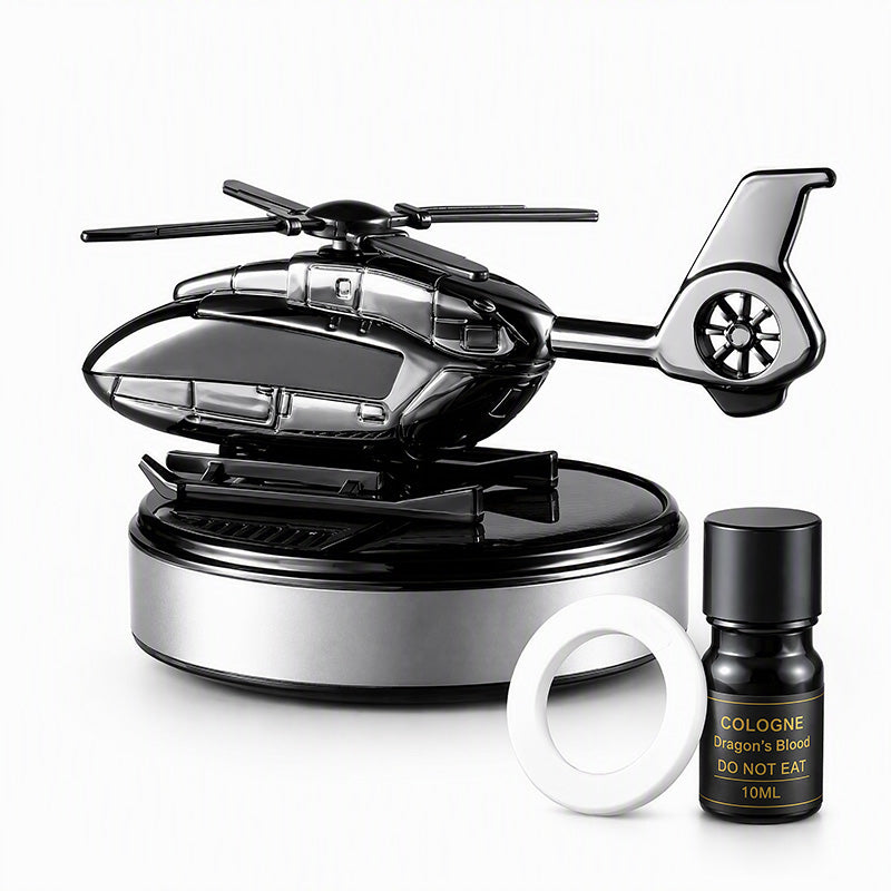 🚁 Solar Rotating Helicopter Car Air Freshener Camo Dashboard Aroma Diffuser