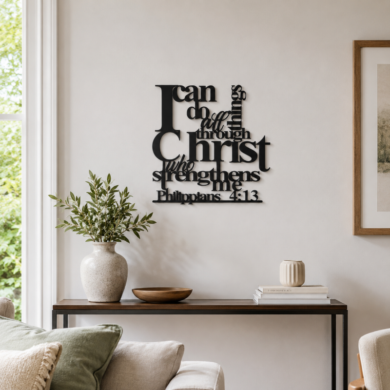 🏠 Inspirational Metal Wall Decor | Modern Black Laser-Cut Art ✨