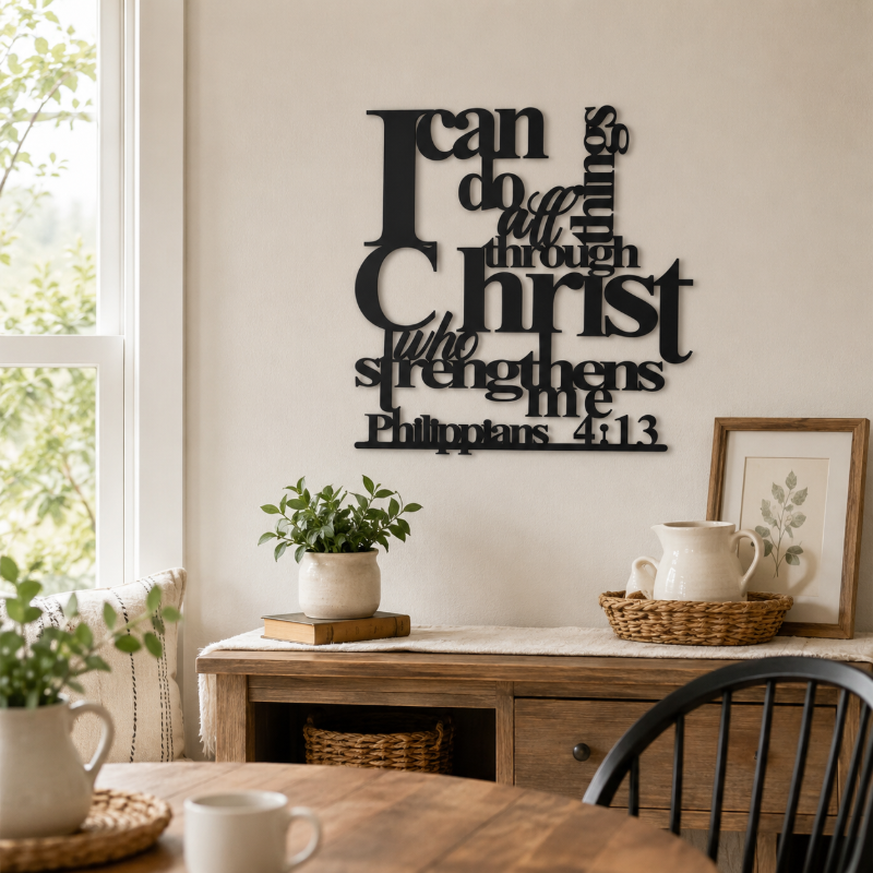 🏠 Inspirational Metal Wall Decor | Modern Black Laser-Cut Art ✨
