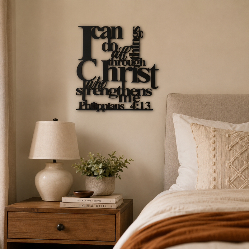 🏠 Inspirational Metal Wall Decor | Modern Black Laser-Cut Art ✨