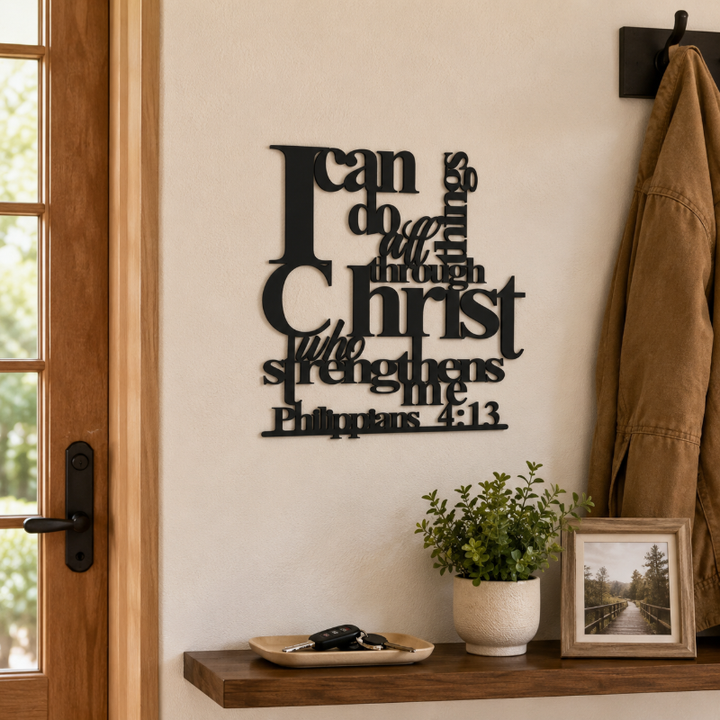 🏠 Inspirational Metal Wall Decor | Modern Black Laser-Cut Art ✨